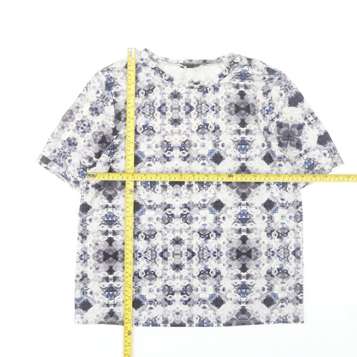 Topshop Women’s Multicoloured Size 10 Geometric Print T-Shirt