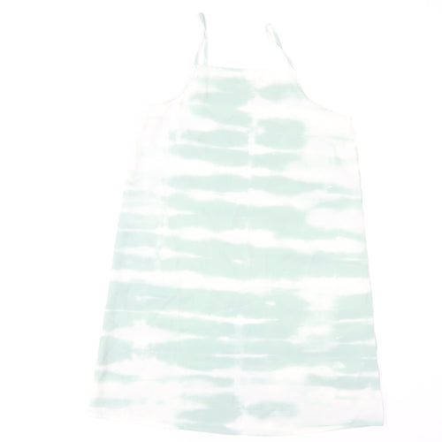 H&M Girls Green Tie Dye Tank Dress 11 Years Sleeveless Summer Casual
