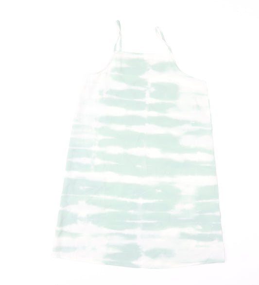 H&M Girls Green Tie Dye Tank Dress 11 Years Sleeveless Summer Casual