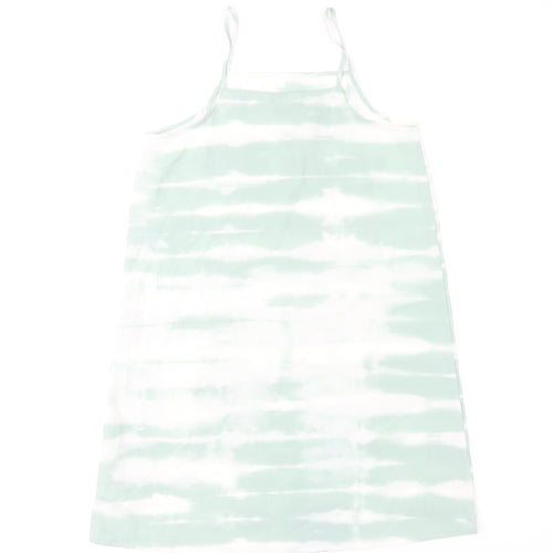 H&M Girls Green Tie Dye Tank Dress 11 Years Sleeveless Summer Casual