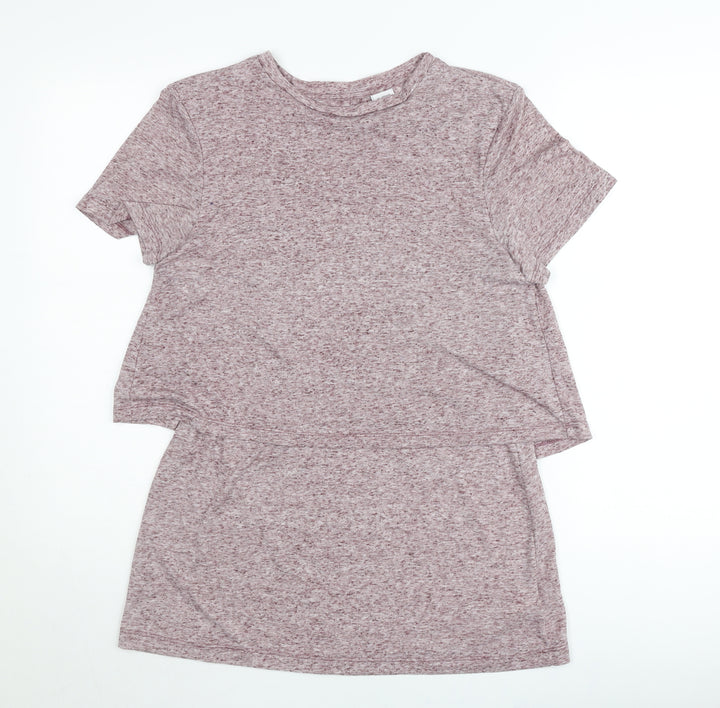 Cotton Traders Womens Pink Size 10 Crew Neck Short Sleeve T-Shirt