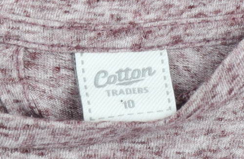 Cotton Traders Womens Pink Size 10 Crew Neck Short Sleeve T-Shirt