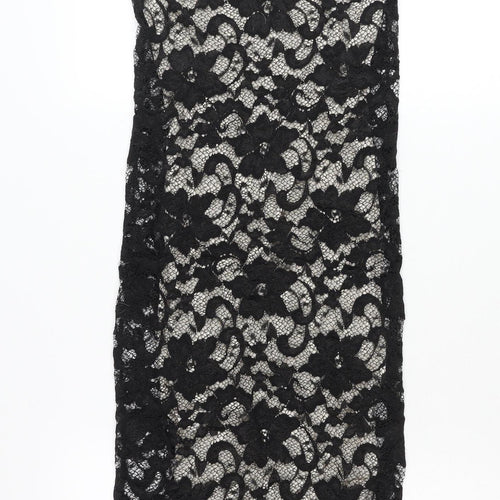 ASOS Petite Women’s Black Lace One Shoulder Bodycon Mini Dress Size 8