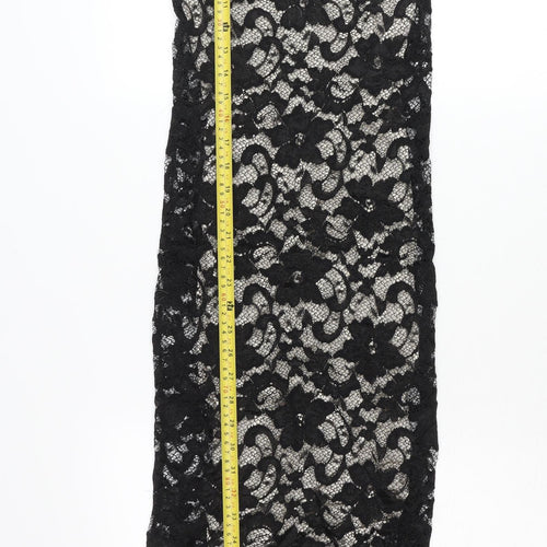 ASOS Petite Women’s Black Lace One Shoulder Bodycon Mini Dress Size 8