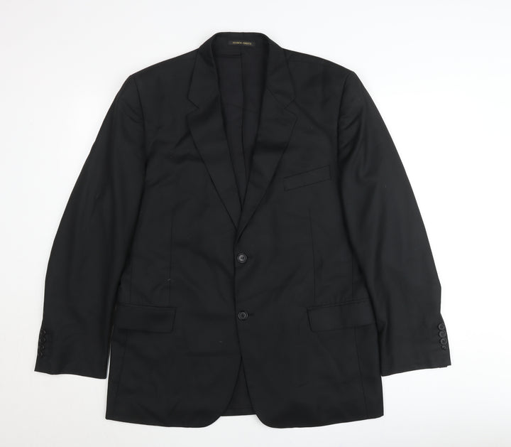 Marco Chotti Men's Black 40R Suit Jacket Classic Fit