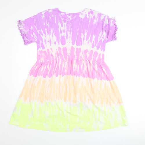 Next Girls Multicoloured Tie Dye Skater Dress 12 Years Cotton Summer