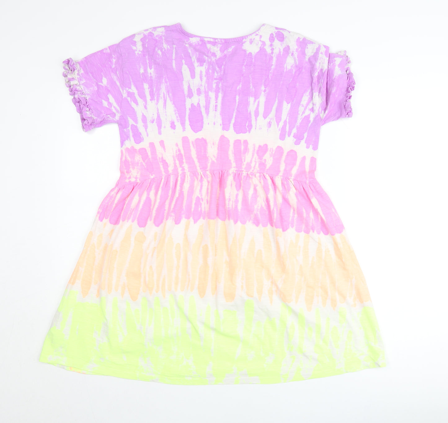 Next Girls Multicoloured Tie Dye Skater Dress 12 Years Cotton Summer