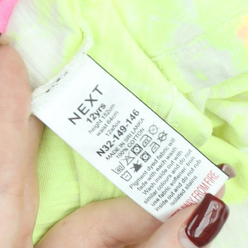 Next Girls Multicoloured Tie Dye Skater Dress 12 Years Cotton Summer