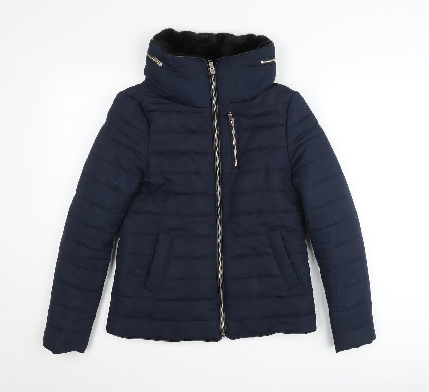 New Look Women’s Blue Size 6 Puffer Jacket Polyester Winter Coat