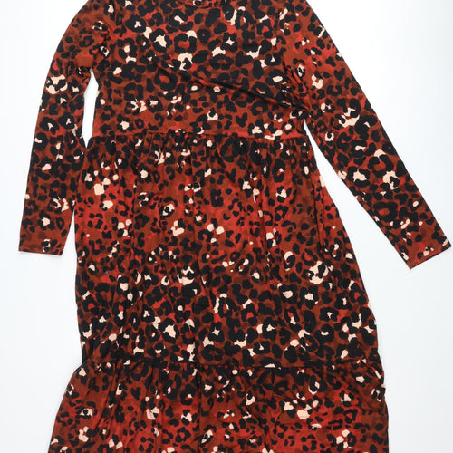 F&F Women’s Multicoloured Leopard Print Bodycon Dress Size 12