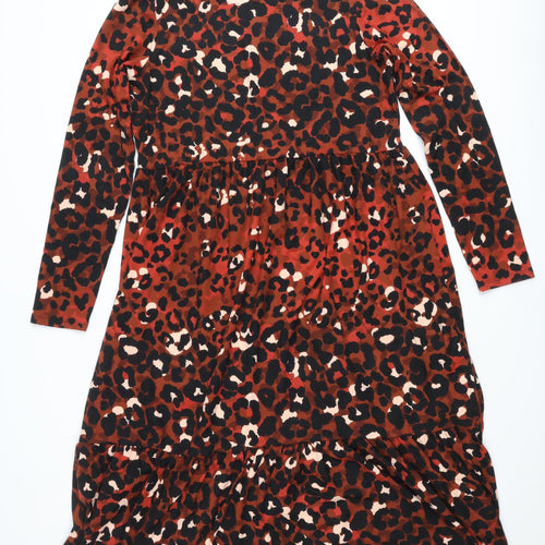 F&F Women’s Multicoloured Leopard Print Bodycon Dress Size 12