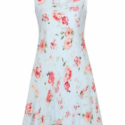 Jeff & Co Women’s Blue Floral Midi A-Line Sleeveless Dress UK 12