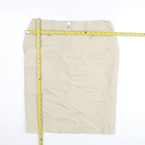 Planet Women’s Beige Pencil Skirt Size 10 Cotton Stretch Workwear