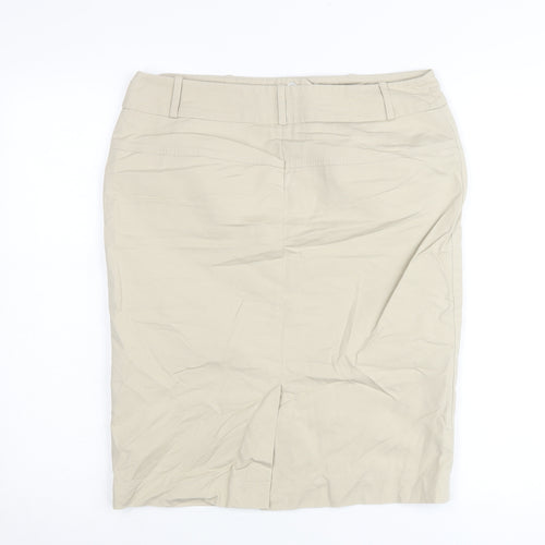 Planet Women’s Beige Pencil Skirt Size 10 Cotton Stretch Workwear