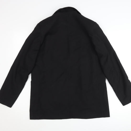 H&M Womens Black Blazer Size 8 Regular Fit Two-Button Jacket