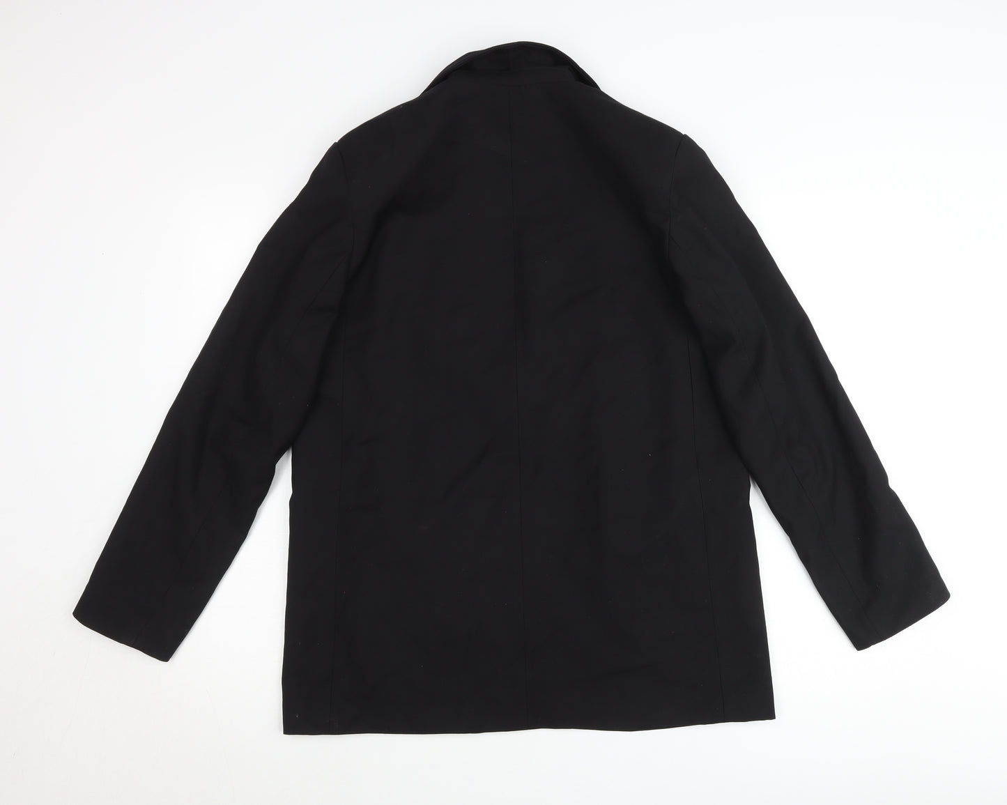 H&M Womens Black Blazer Size 8 Regular Fit Two-Button Jacket