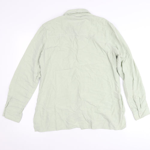 BHS Womens Green Size 14 Button-Up Long Sleeve Shirt Blouse