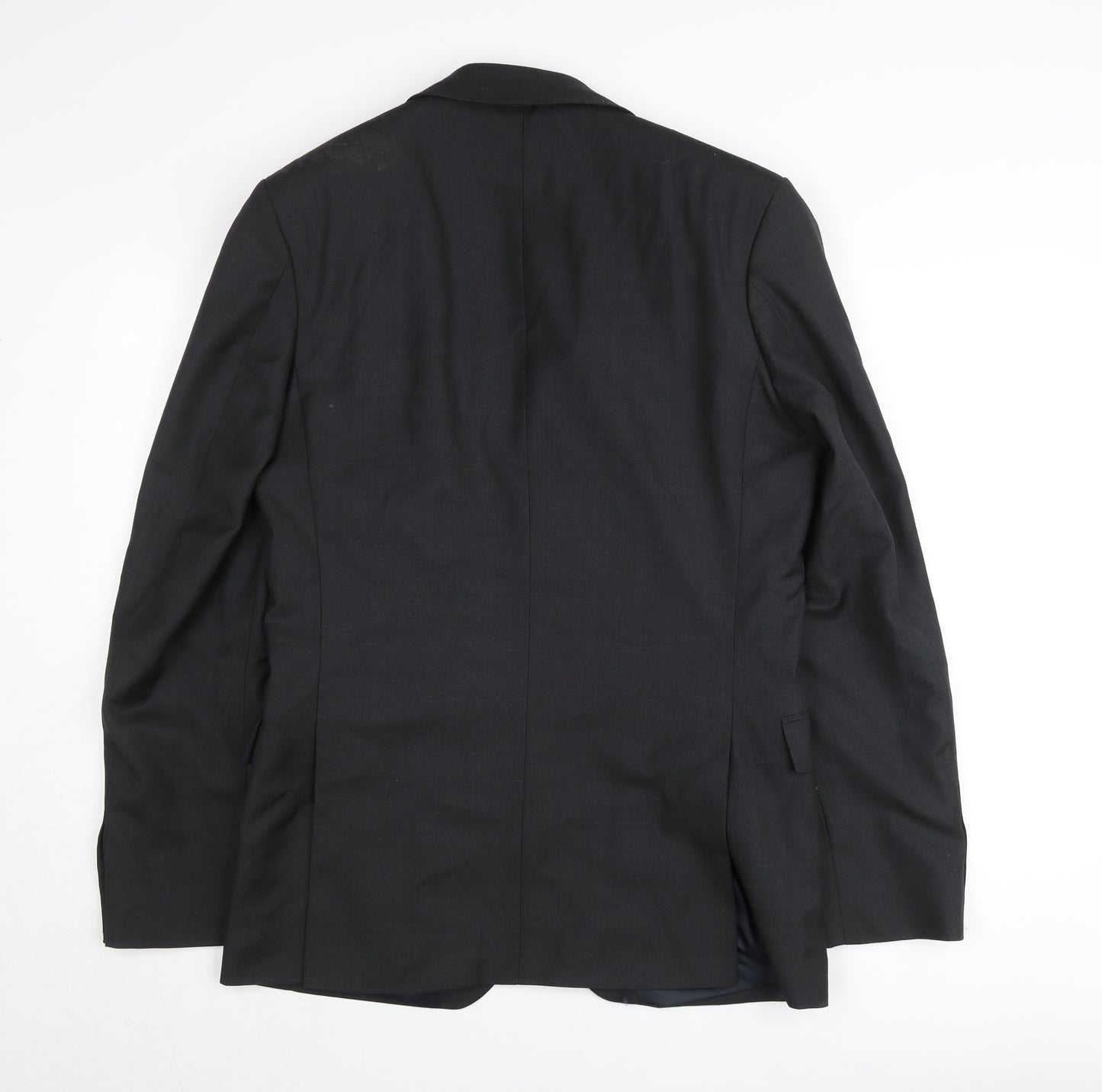 Racing Green Men’s Black Slim Fit Wool Blend Suit Jacket 38R