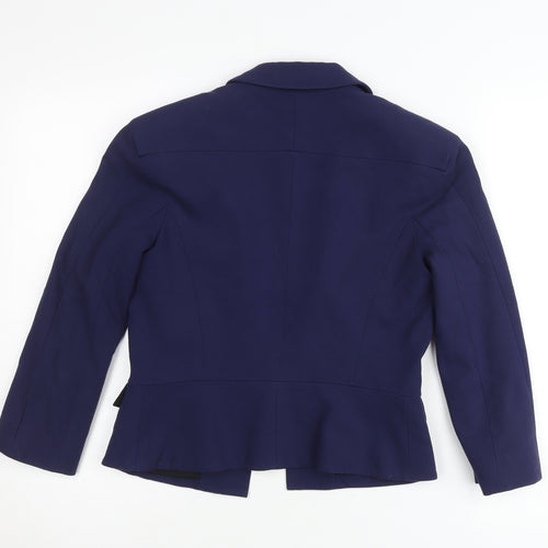 Diane von Furstenberg Women Blue Slim Fit Blazer Jacket Size 6