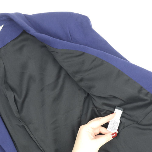 Diane von Furstenberg Women Blue Slim Fit Blazer Jacket Size 6