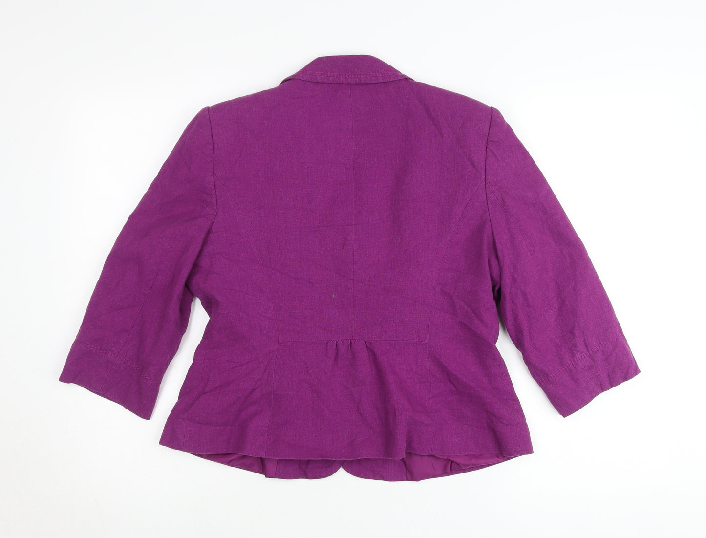 BHS Women’s Petite Purple Linen Blend Blazer Jacket Size 16