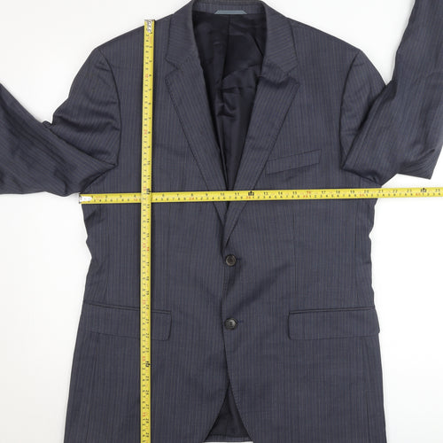 Tesse Men’s Blue Pinstripe Wool Blazer 42R Classic Formal Jacket