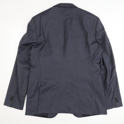 Tesse Men’s Blue Pinstripe Wool Blazer 42R Classic Formal Jacket