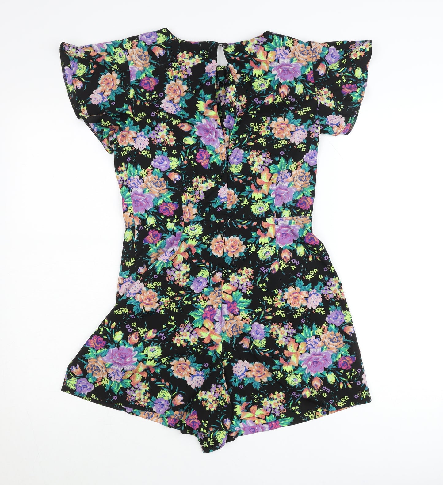 New Look Women’s Multicoloured Floral Short Sleeve Playsuit Size 10