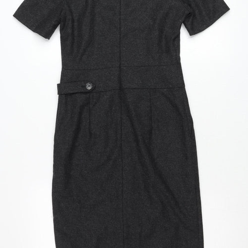 Next Signature Women’s Grey Sheath Dress Size 6 Wool Blend Workwear