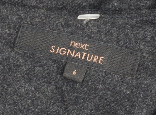 Next Signature Women’s Grey Sheath Dress Size 6 Wool Blend Workwear