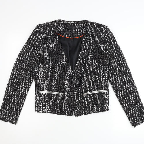 Topshop Women’s Black Tweed Blazer Jacket UK 12 Workwear