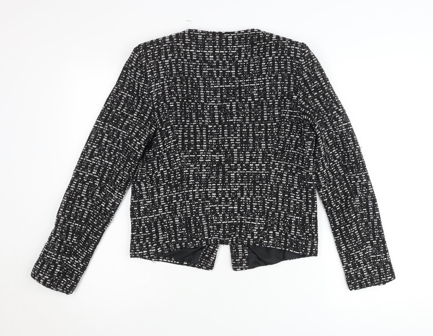 Topshop Women’s Black Tweed Blazer Jacket UK 12 Workwear