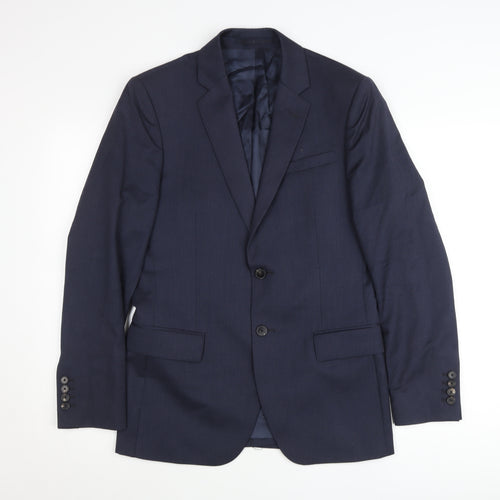 Reiss Men's Blue 36 Chest Two-Button Suit Jacket Notch Lapel
