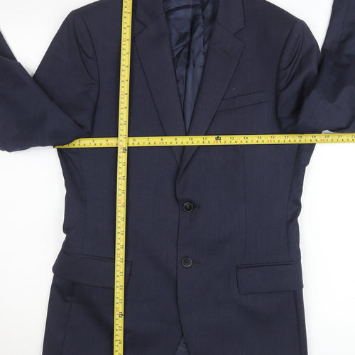 Reiss Men's Blue 36 Chest Two-Button Suit Jacket Notch Lapel