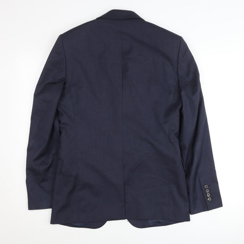 Reiss Men's Blue 36 Chest Two-Button Suit Jacket Notch Lapel
