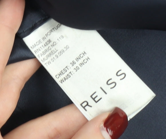 Reiss Men's Blue 36 Chest Two-Button Suit Jacket Notch Lapel