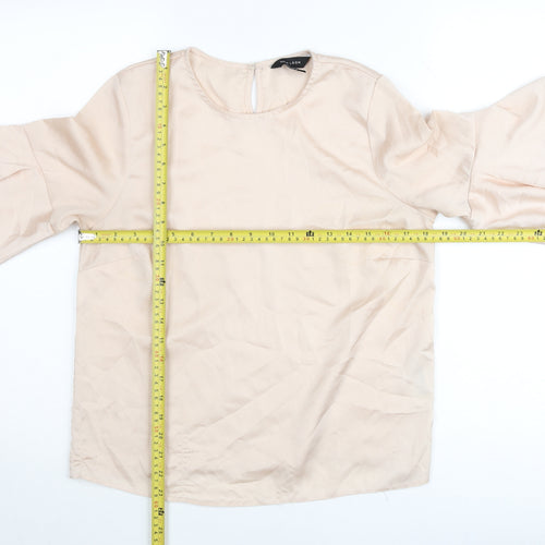 New Look Women’s Beige Ruffle Bell Sleeve Blouse Size 10