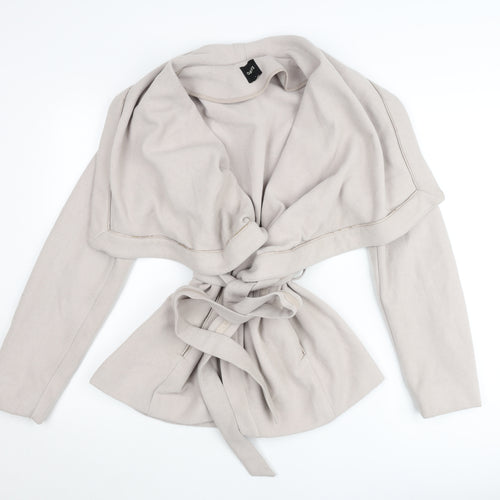 Oasis Women’s Beige Belted Jacket L Long Sleeve Classic Style