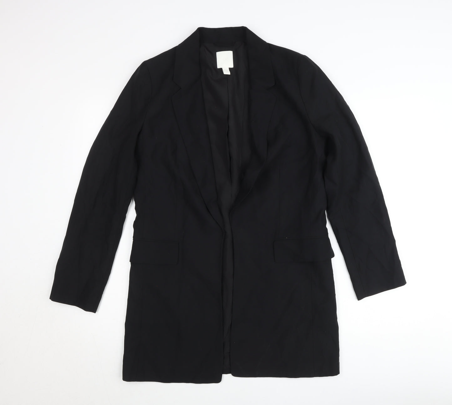 H&M Women’s Black Blazer Jacket Size S Longline Tailored Workwear