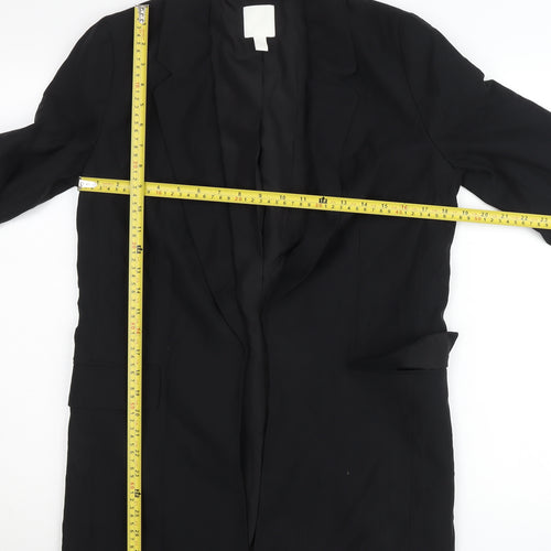 H&M Women’s Black Blazer Jacket Size S Longline Tailored Workwear