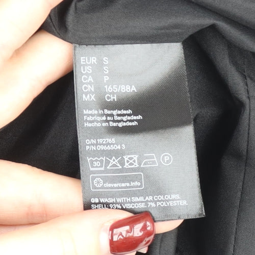 H&M Women’s Black Blazer Jacket Size S Longline Tailored Workwear