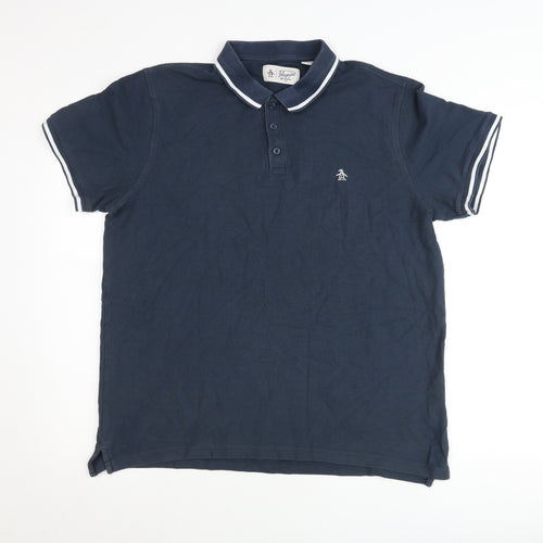 Penguin Men’s Blue XLT Polo Shirt Cotton Logo Casual
