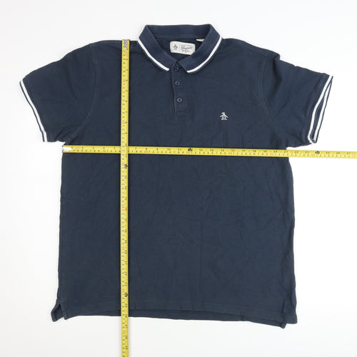 Penguin Men’s Blue XLT Polo Shirt Cotton Logo Casual
