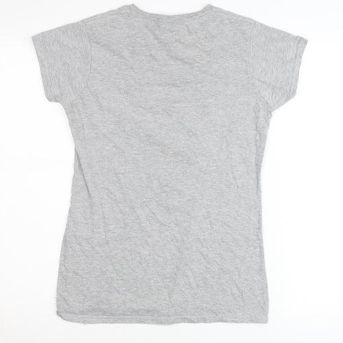Sunday Velvet Womens Grey Christmas Graphic T-Shirt Size L