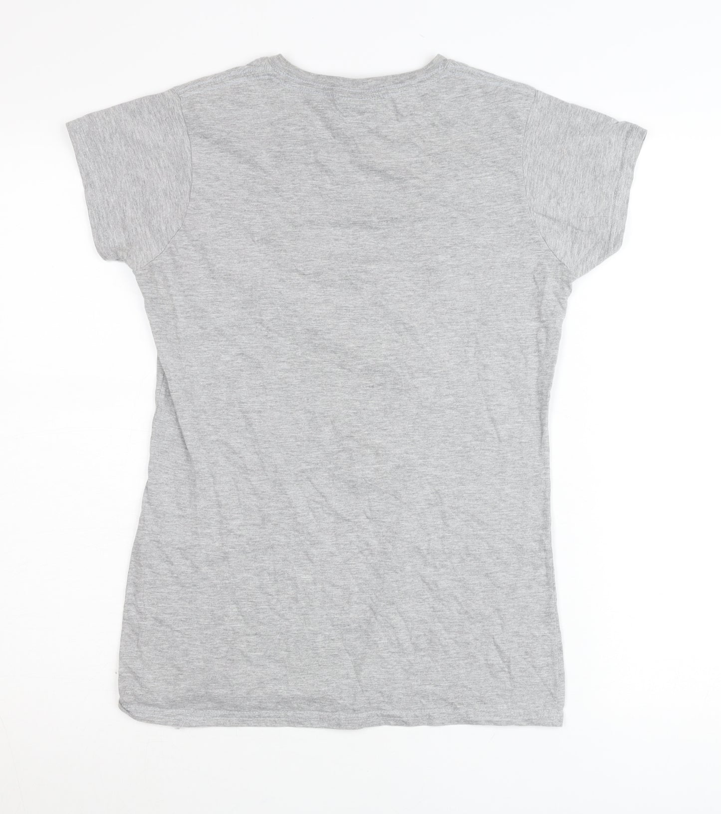 Sunday Velvet Womens Grey Christmas Graphic T-Shirt Size L