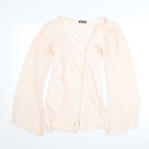 Graffic Women’s Beige Viscose Cardigan M Flared Long Sleeve Lightweight