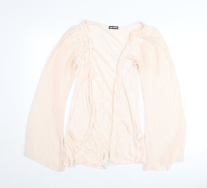 Graffic Women’s Beige Viscose Cardigan M Flared Long Sleeve Lightweight