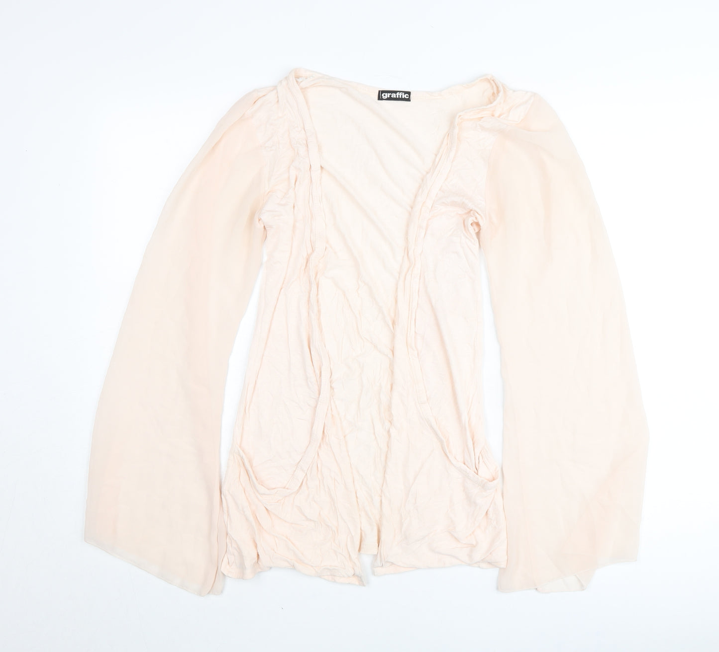 Graffic Women’s Beige Viscose Cardigan M Flared Long Sleeve Lightweight