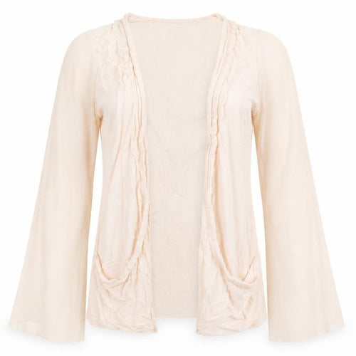 Graffic Women’s Beige Viscose Cardigan M Flared Long Sleeve Lightweight