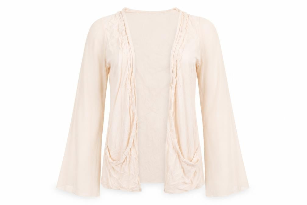 Graffic Women’s Beige Viscose Cardigan M Flared Long Sleeve Lightweight